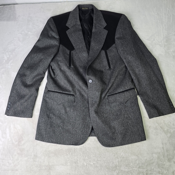 Circle S Other - CIRCLE S Mens Yolk Gray black WESTERN cowboy sport coat suit jacket blazer 44L
